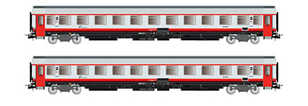 021-HR4355 - H0 - FS, 2-tlg. Set 2. Klasse Reisezugwagen UIC-Z1 „Progetto 901, in „Frecciabianca-Lackierung, Ep